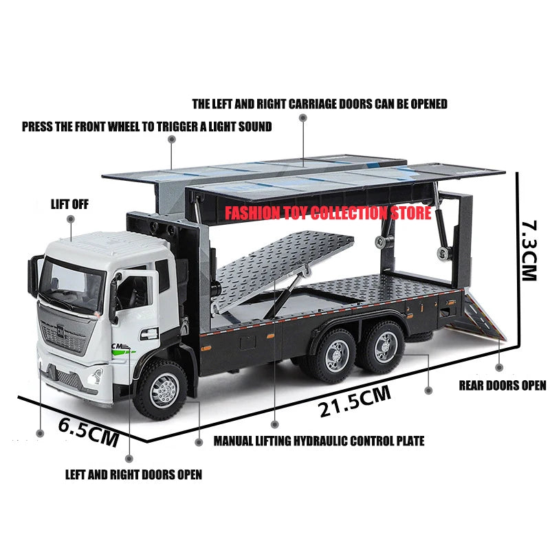 1:32 Alloy Wingspan container truck Urban container truck Model Diecasts Toy With Sound and Light Vehicles Decoration Toys