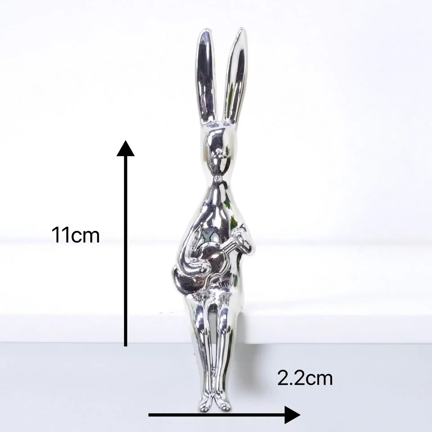 Rabbit Figurine Long-Eared Rabbit Statue Home Office Desktop Decoration Car Central Control Easter Bunny Art Ornaments