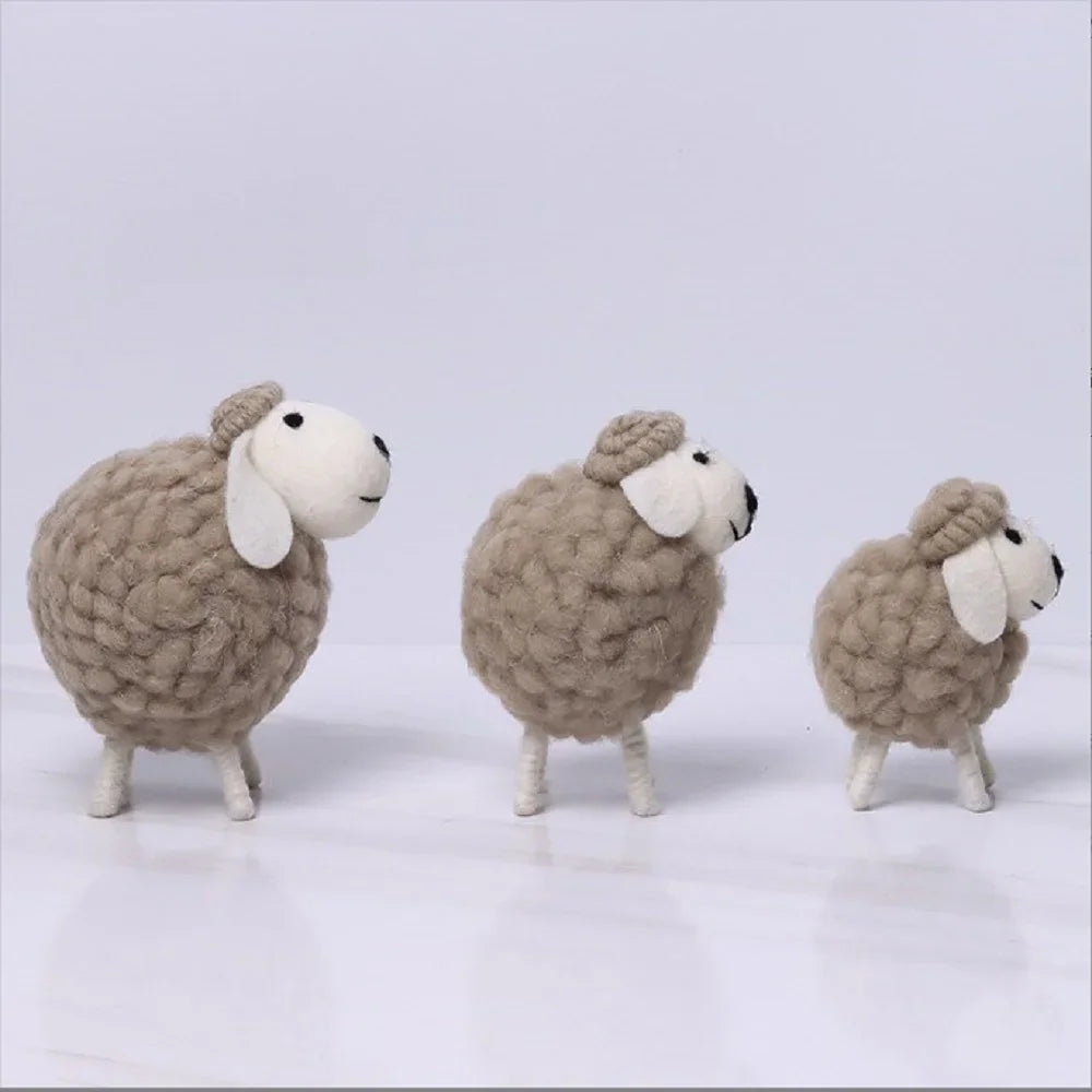 Scandinavian Ins Style Cute Felt Sheep Ornaments Desktop Decorations Children's Room Personality Girl Desk Small Ornaments