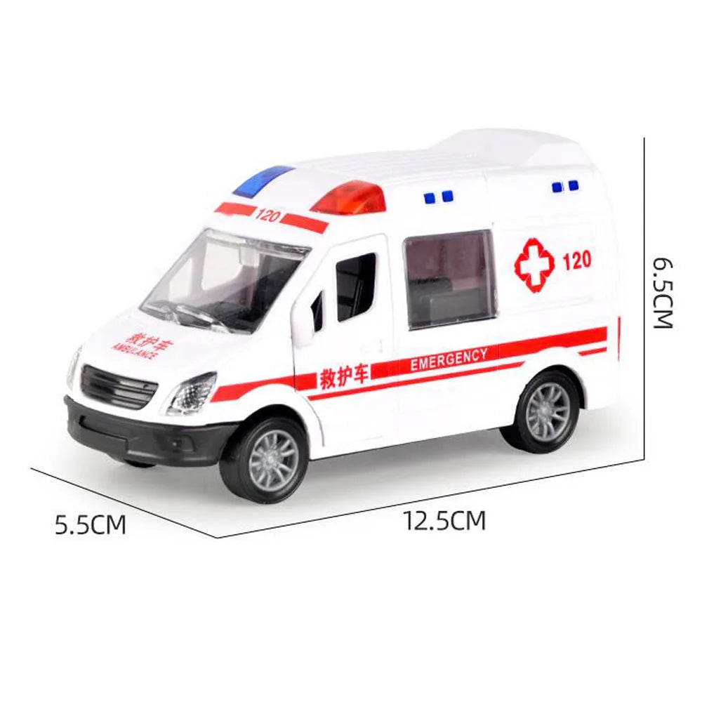 Inertial Car Toy Fire Truck Ambulance Car Model No Battery Required Openable Door Drop-resistant Smooth Surface Coasting