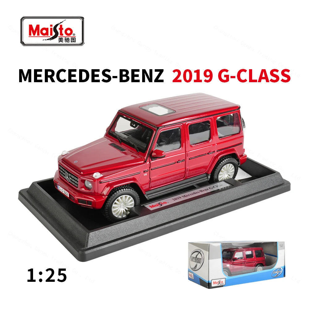 Maisto 1:24 2019 Mercedes-Benz G-Class G500 Silver Grey Static Die Cast Vehicles Collectible Model Car Toys