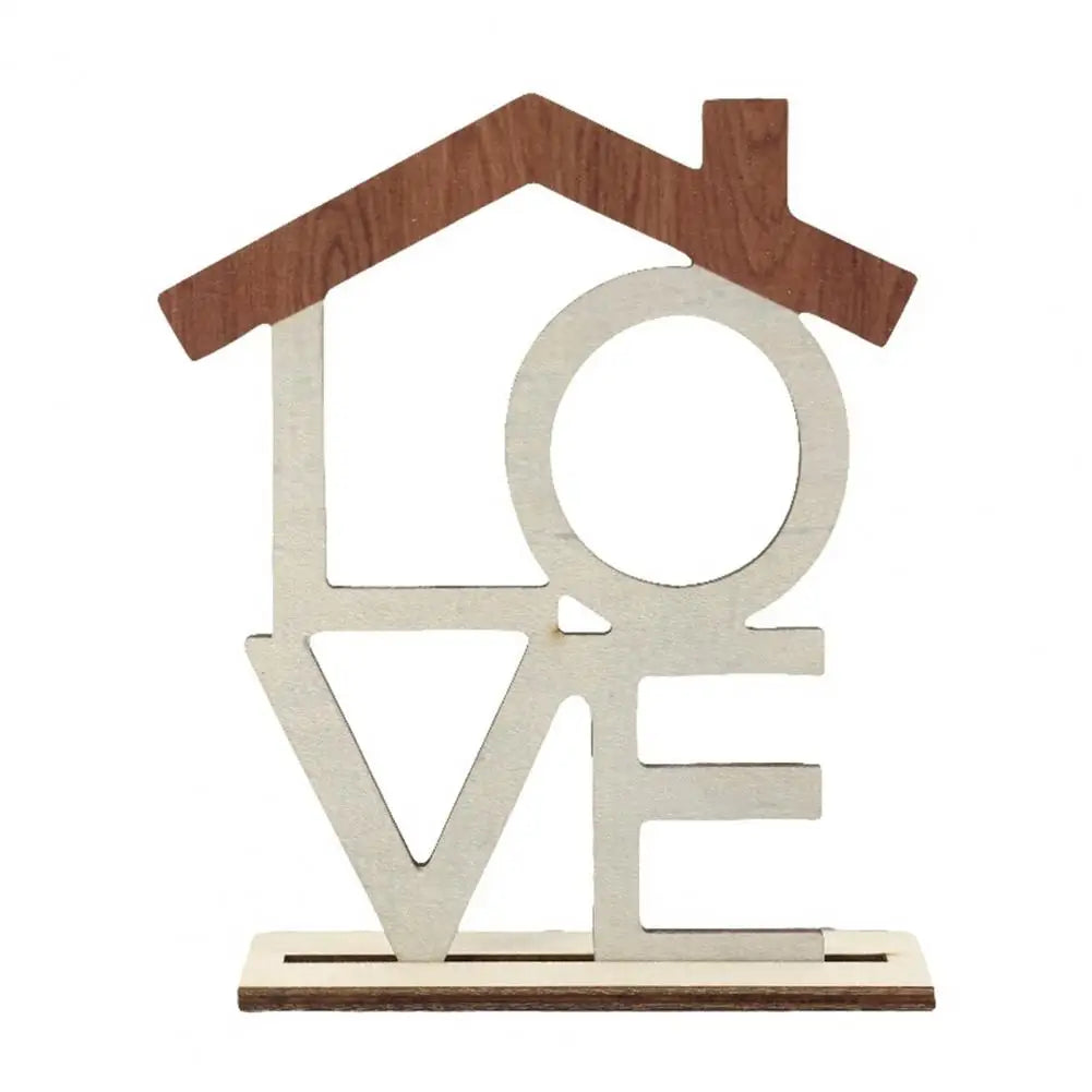 LOVE HOME Desktop Decoration Wooden Base Wood Art Decor Table Centerpiece Hollow English Letter Christmas Gift LOVE Home Decor