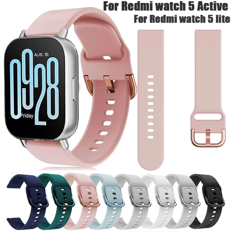 Silicone Strap For Redmi Watch 5 Active Smart Watch Band Sports Replacement Bracelet For Redmi Watch 5 Lite Wristband Correa