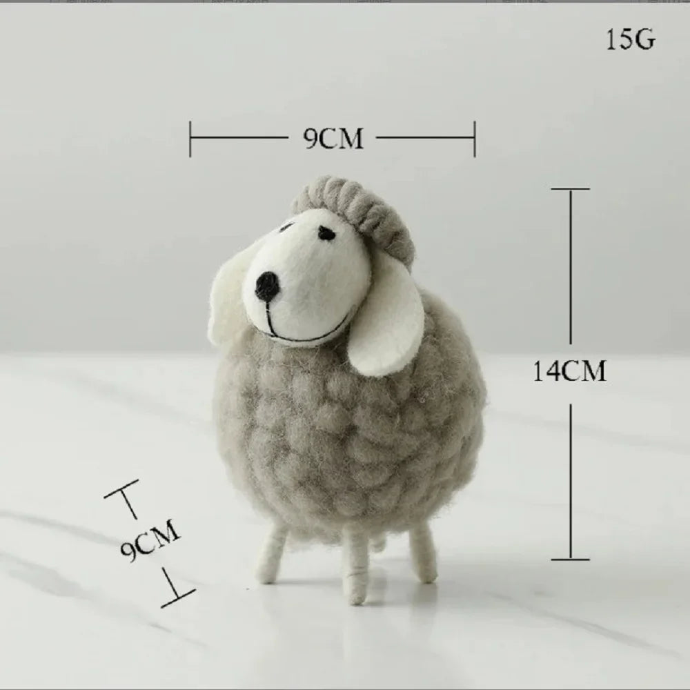 Scandinavian Ins Style Cute Felt Sheep Ornaments Desktop Decorations Children's Room Personality Girl Desk Small Ornaments