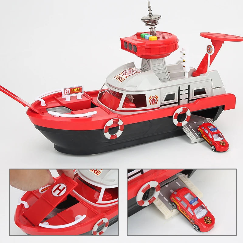 Kids Toys Simulation Track Inertia Boat Diecasts & Toy Vehicles Music Story Light Toy Ship Model Toy Car Parking Boys Toys