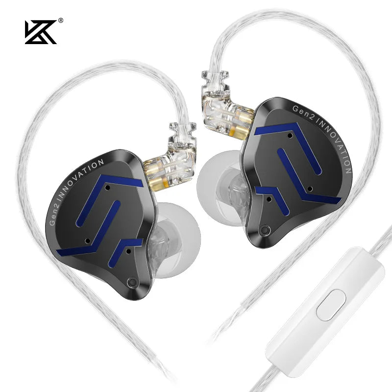 KZ ZSN Pro 2 in Ear Metal Earphones Hybrid Drive 1BA+1DD HIFI Bass Headset Sport Noise Cancelling Music Headphone