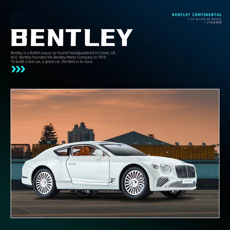 1/24 Bentley Continental GT Metal Vehicle Alloy Model Car Collection Simulation Diecast Toy Light Sound Toys For Children Kids