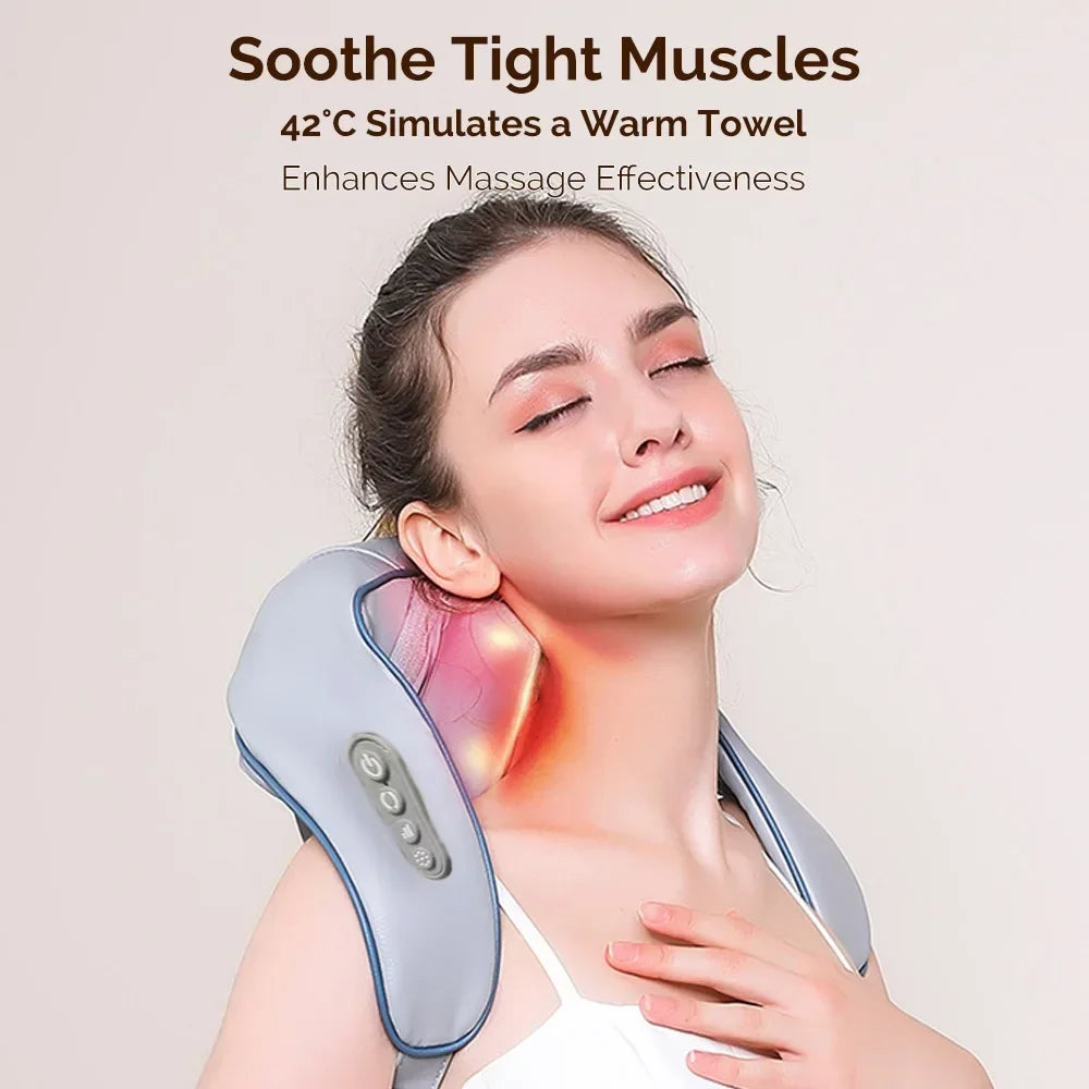 Wireless Trapezius 3 Models Electric Shoulder Neck Back Massager Kneading Shawl Cervical Deep Tissue Relaxing Massage Pillow New