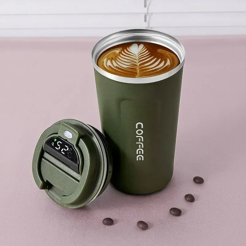 In-Car Insulated Cup 380/510ml Thermos Smart Coffee Mug Portable Thermal Tumbler Temperature Display Vacuum Flasks Water Bottle