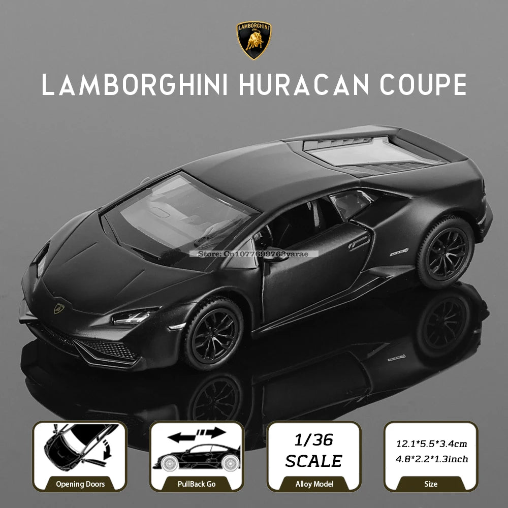 1: 36 Lamborghini, McLaren, Camaro,Pure Black Series Alloy Car Model Toy Casting Series Collection Ornament Gift Christmas Gift