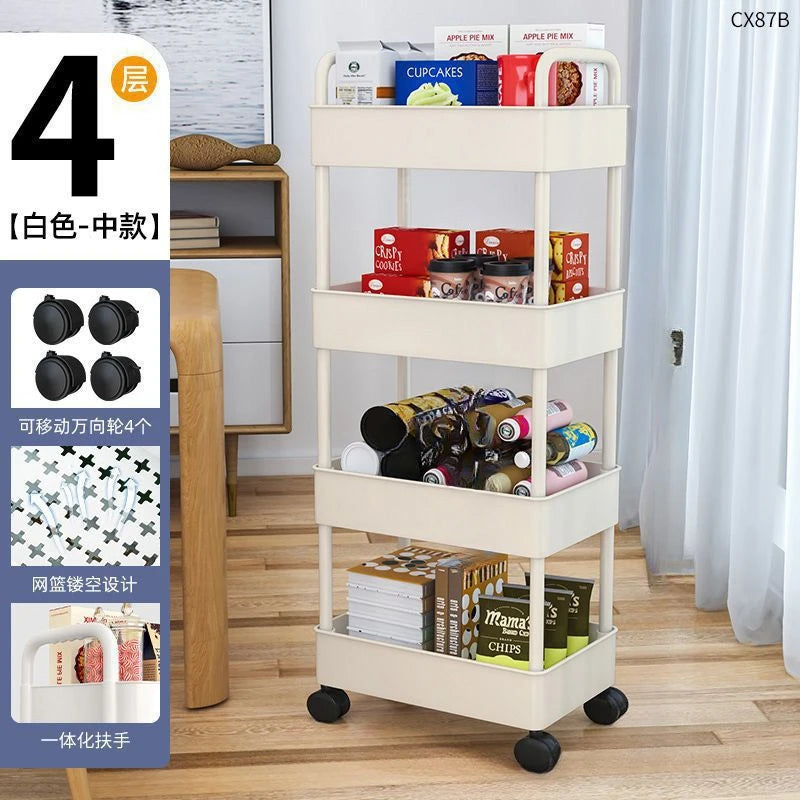 Multi-Layer Trolley Rack Kitchen Floor Bedroom Baby Snacks Mobile Bathroom Bathroom Storage Storage Rack