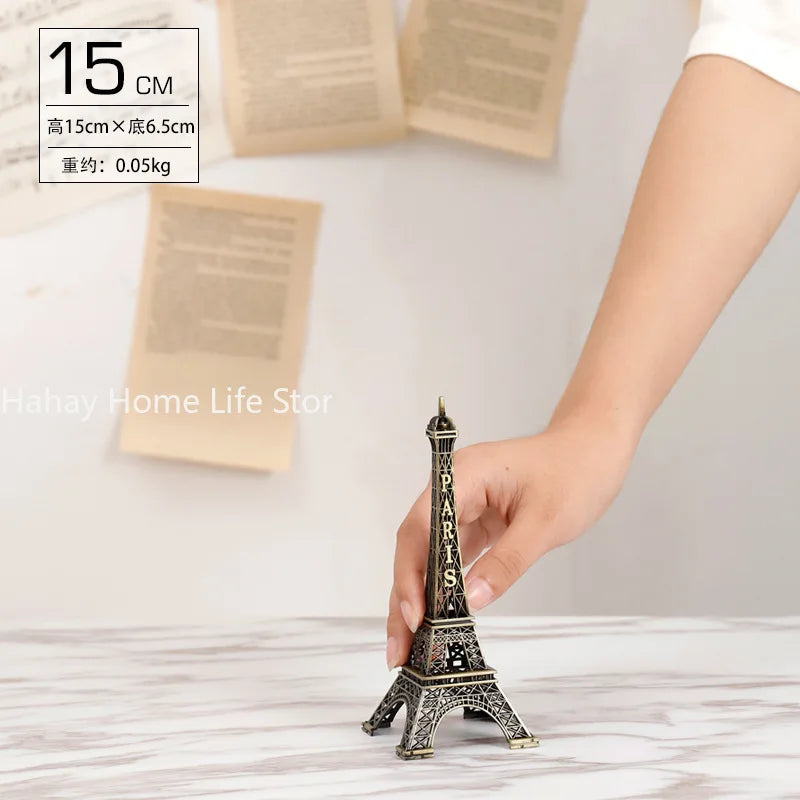 Bronze Paris Eiffel Tower Metal Crafts Home Decoration Accessories Figurine Statue Model Souvenir Home Interior Design