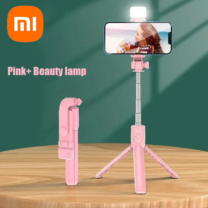 Xiaomi Bluetooth Selfie Stick Tripod Holder With Remote Shutter Fill Light Extendable Wireless Remote Retractable Phone Stand