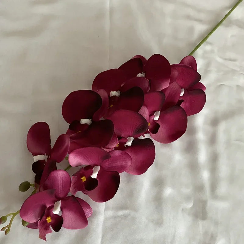 97CM European Autumn 9-prong Plush Phalaenopsis Hotel Home Furnishing Flower Art Decoration Photography Shooting Props