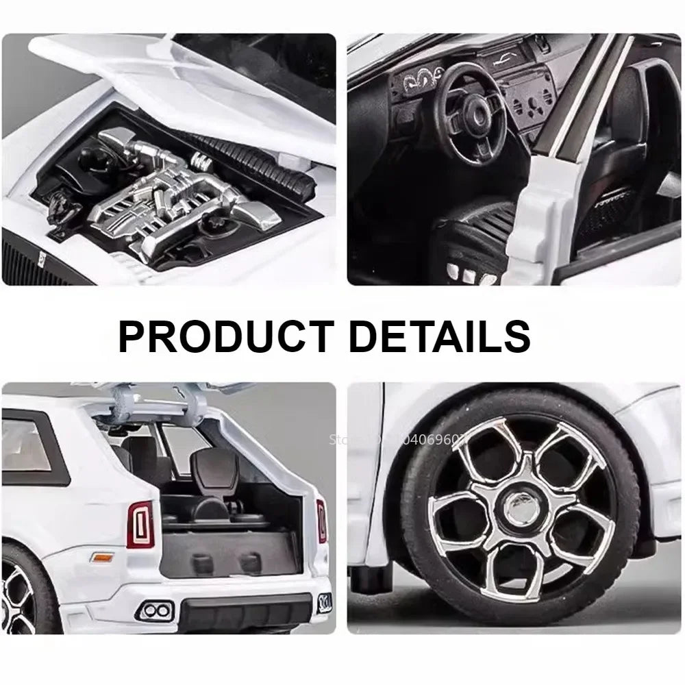 1:32 Alloy Rolls Royce Cullinan SUV Model Car Toy Diecast Metal Simulation Sound Light Off-road Vehicle Model Collection Kid Toy