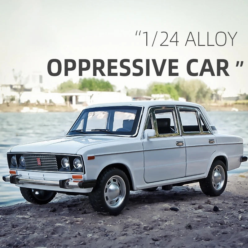 1:24 Russian LADA 2106 Alloy Car Die Cast Toy Car Model Sound and Light Children's Toy Collectibles Birthday gift