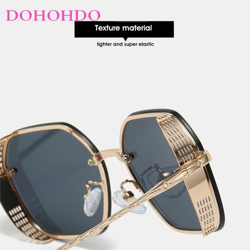 Retro Circular Metal Frame Steampunk Sunglasses Men Women Fashion Brand Design Trend Shades Outdoor Travel Drive Glasses UV400