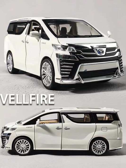 1:32 Toyota VELLFIRE Alphard MPV Alloy Car Model Diecasts Metal Toy Vehicles Car Model Sound and Light High Simulation Kids Gift