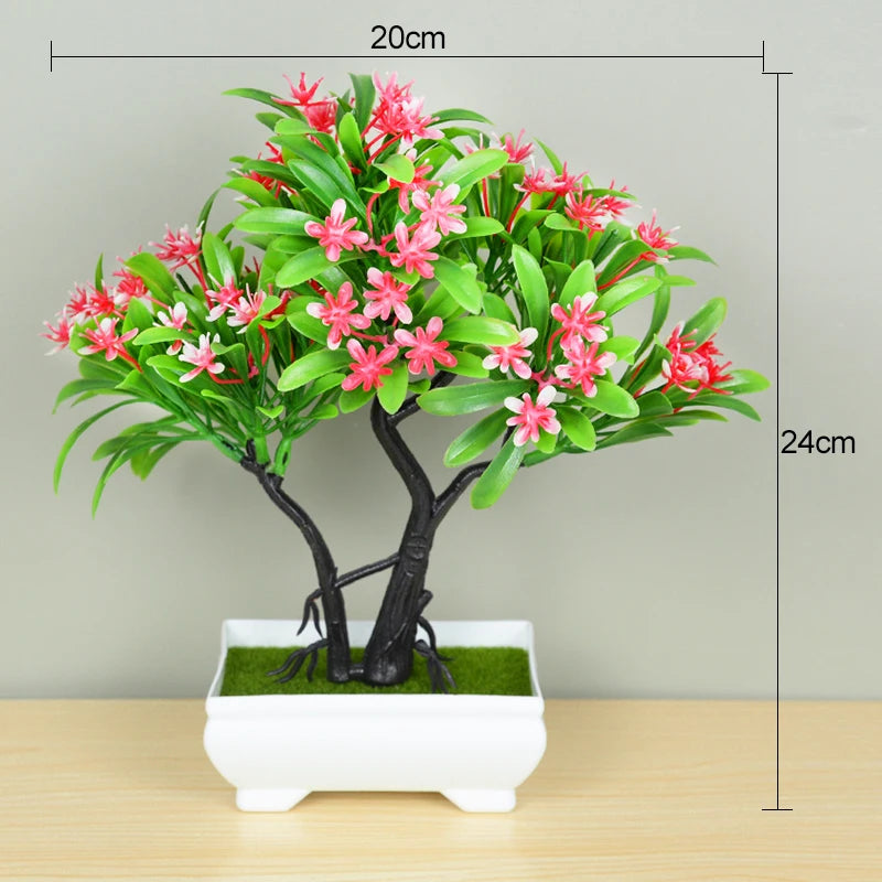 Artificial Plants Bonsai Small Tree Pot Fake Plant Flowers Potted Ornaments For Home Room Table Decoration Hotel Garden Decor