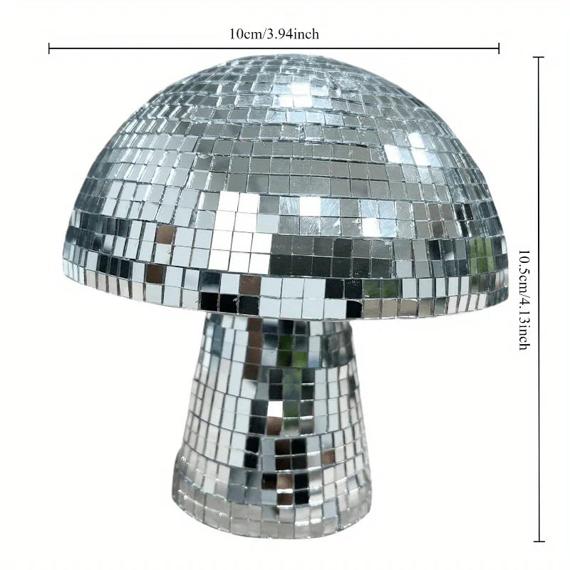 Mushroom Disco Ball Mirror Reflective Mushroom Ornament Bouncing Di Ornament Bar Decoration