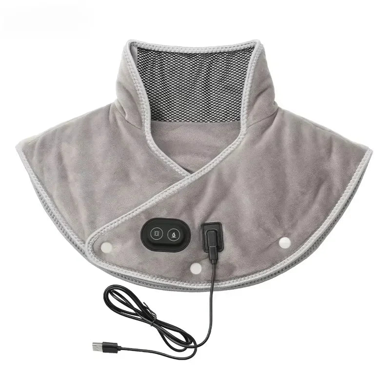 Electric Heating Shoulder Neck Pad Cervical Wrap Three Gear Thermal Compress Massager Vibration Shawl Warm Back Tool Relax Brace