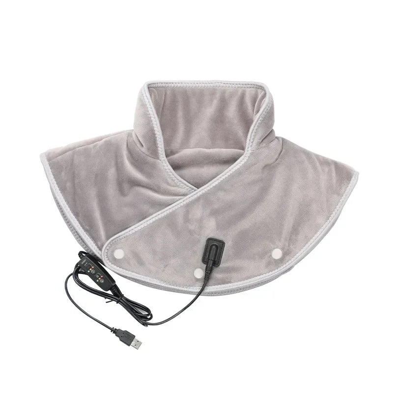 Electric Heating Shoulder Neck Pad Cervical Wrap Three Gear Thermal Compress Massager Vibration Shawl Warm Back Tool Relax Brace