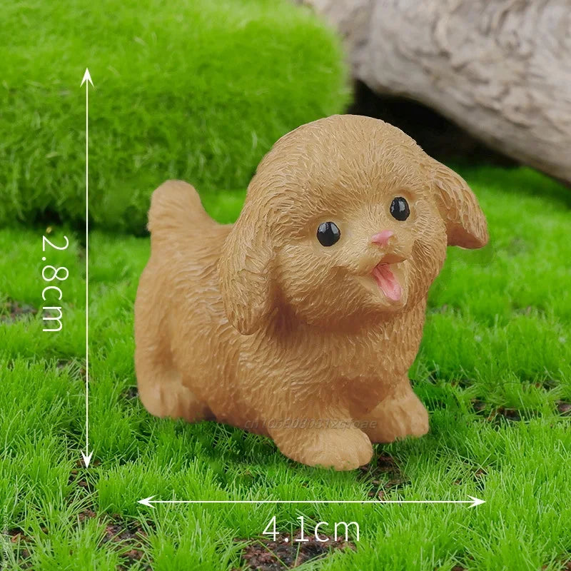 Resin Craft Miniature Figure Tiny For Bonsai Microlandscape Fairy Garden Decor Cute Small Dog Puppy Animal Decoration