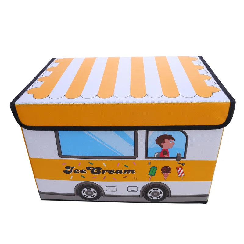 Storage Box Cartoon Car Foldable Dormitory Clothes Organizer Waterproof Moisture Proof Snacks Storage Boxes Household Collection