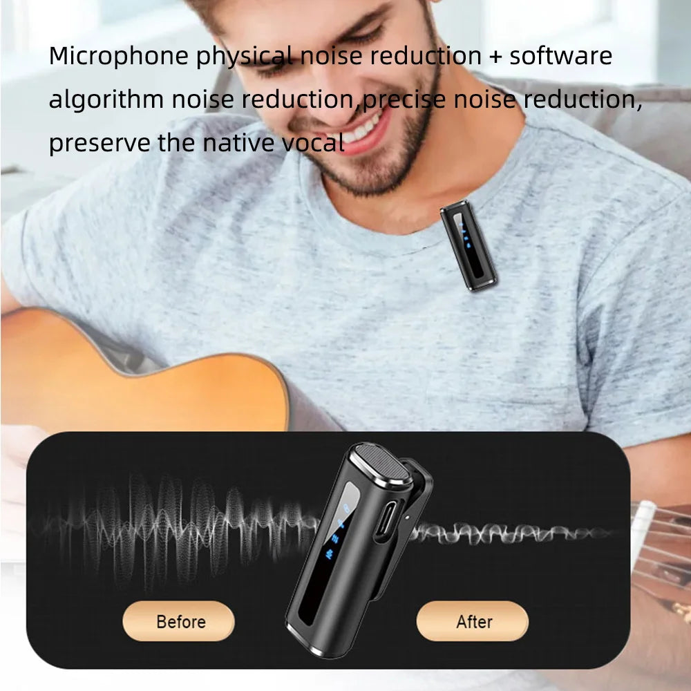 Lavalier Wireless Microphone for Phone Professional Lapel Microphone with Charging Box Noise Reduction for Recording Android IOS