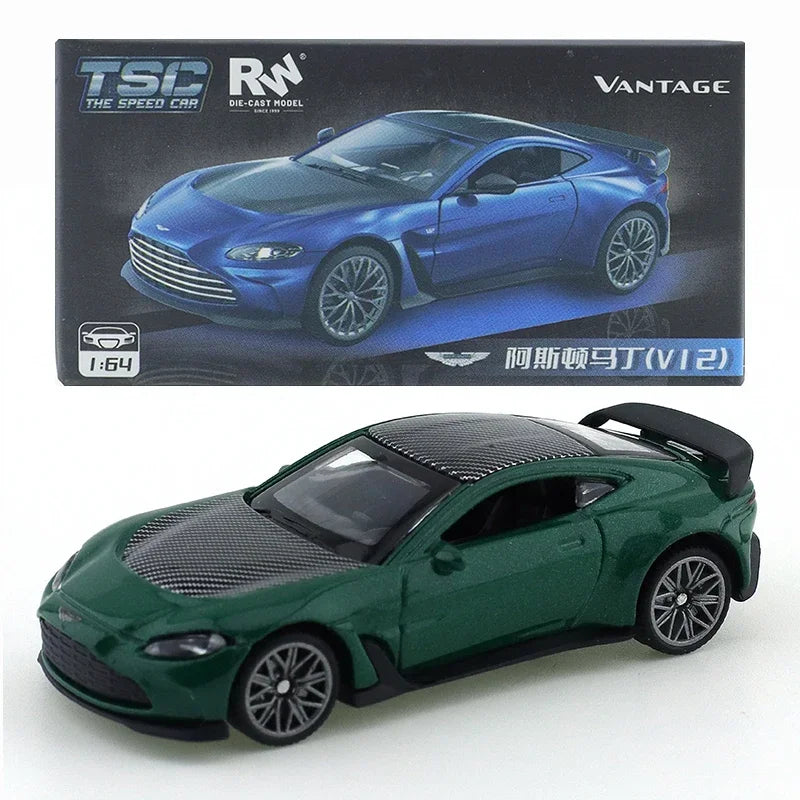 TSC 1/64 Aston Martin V12 Car Alloy Toys Motor Vehicle Diecast Metal Model Kids Xmas Gift Toys for Boys Modified Trolley