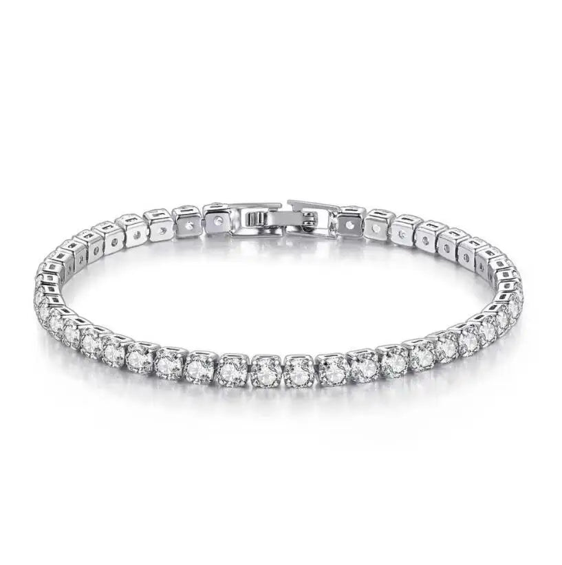 Real 3MM D VVS Moissanite Tennis Bracelet Passes Diamond Sparkling Test Solid S925 Jewelry Wedding Women Gift