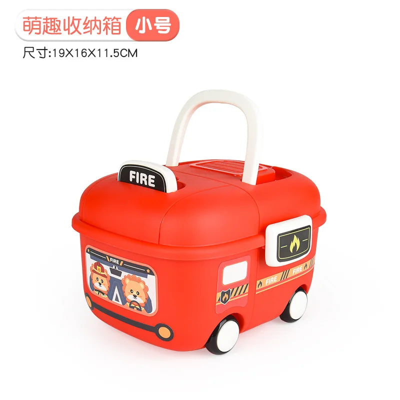 Children's Cartoon Cute Fun Storage Box Cartoon Pulley Design Handling Worry-free Household Baby Sundry Storage Box Sub