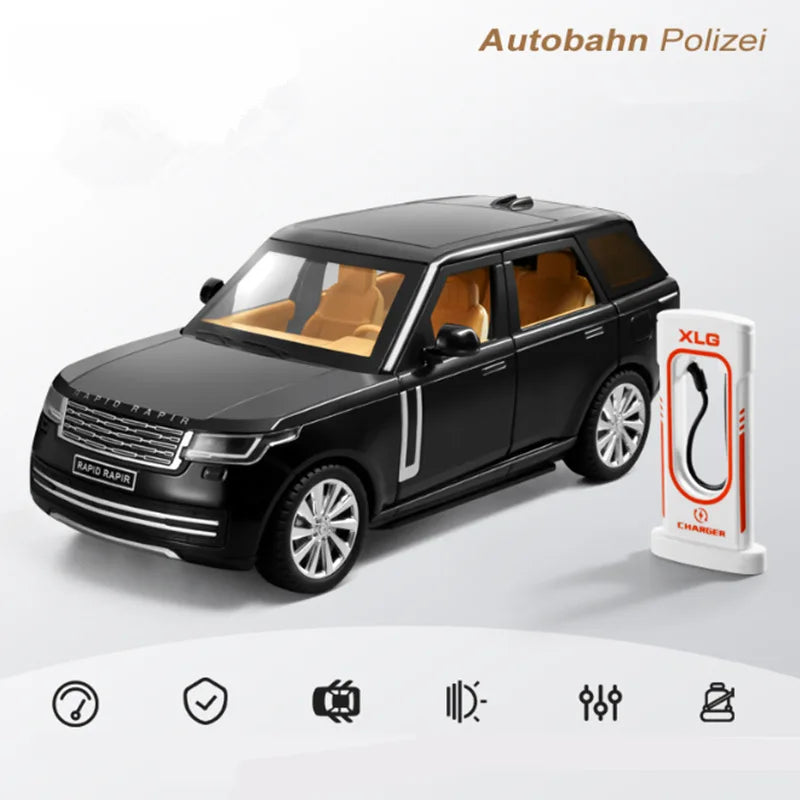 1/24 Range Rover SUV Alloy Car Model Diecasts Metal Off-road Vehicles Car Model Sound Light Simulation Collection Kids Toys Gift