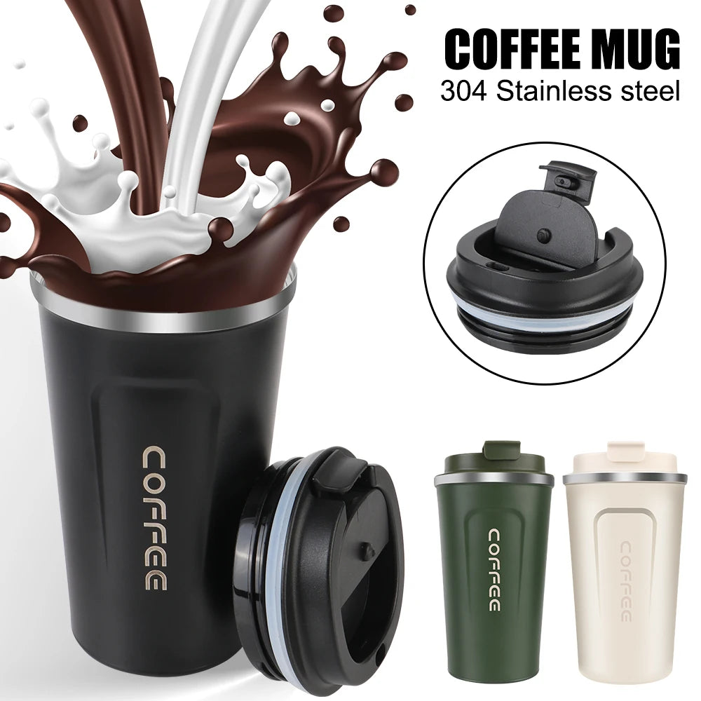 Double Stainless Steel Coffee Mug Car Thermos Mug Thermo Cafe 380/510ML for Tea Water Coffee Leak_Proof Travel Thermo Cup