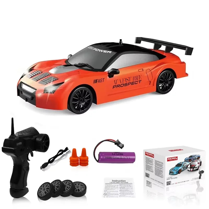 2.4G Professional High-Speed Drift Remote Control Car Super Cool AE86 GTR Model Four-Wheel Drive Racing Boy Christmas Gift Toys