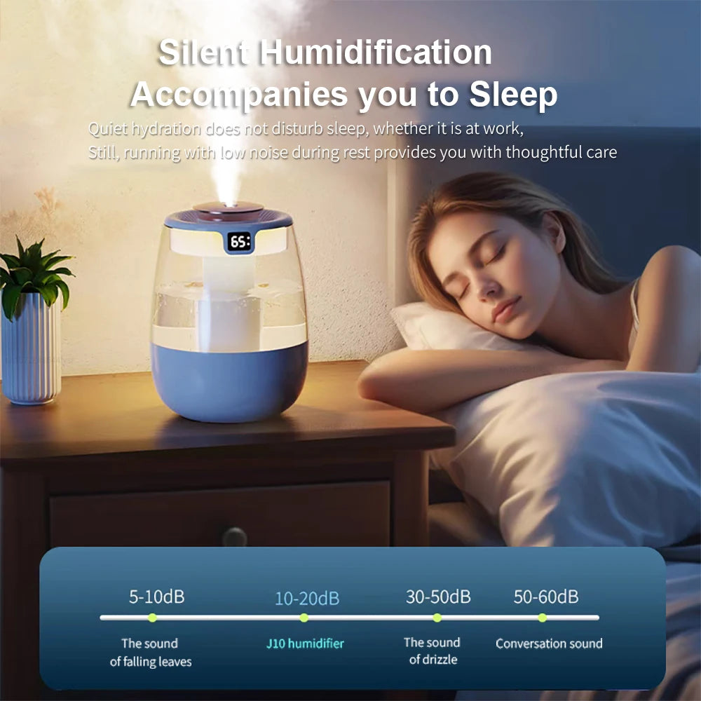 Air Humidifier Large Capacity Humidifier 1300mL Water Home Office Dual Mist Port Humidifier Essential Oil Aroma Diffuser