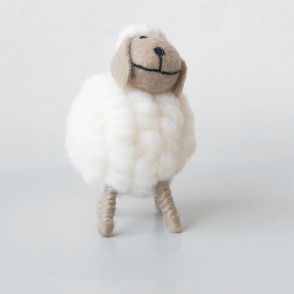 Cartoon Sheep Wool Felt Lamb Mini Table Ornament  For Home Furnishings Desktop Decor Birthday Party Festival Gift