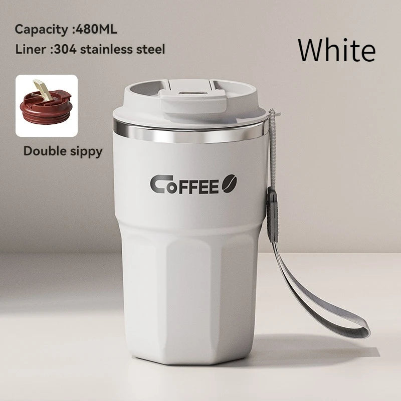 480ML Travel Coffee Mug Stainless Steel Thermal Mug Leakproof Tea Coffee Cup Car Vacuum Flasks Portable Insulated Bottles