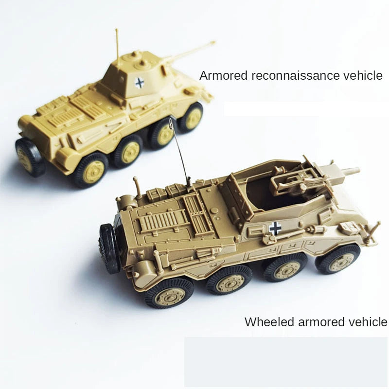 4D Assemble World War II Cougar Wheeled 1/72 Wheeled Armored Car Reconnaissance Car Model Child Toy Ornaments