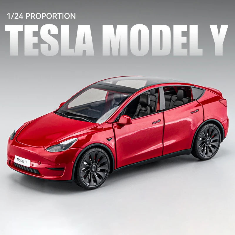 1:24 Model X Model Y Model 3 Alloy Die Cast Toy Car Model Sound and Light Children's Toy Collectibles Birthday gift