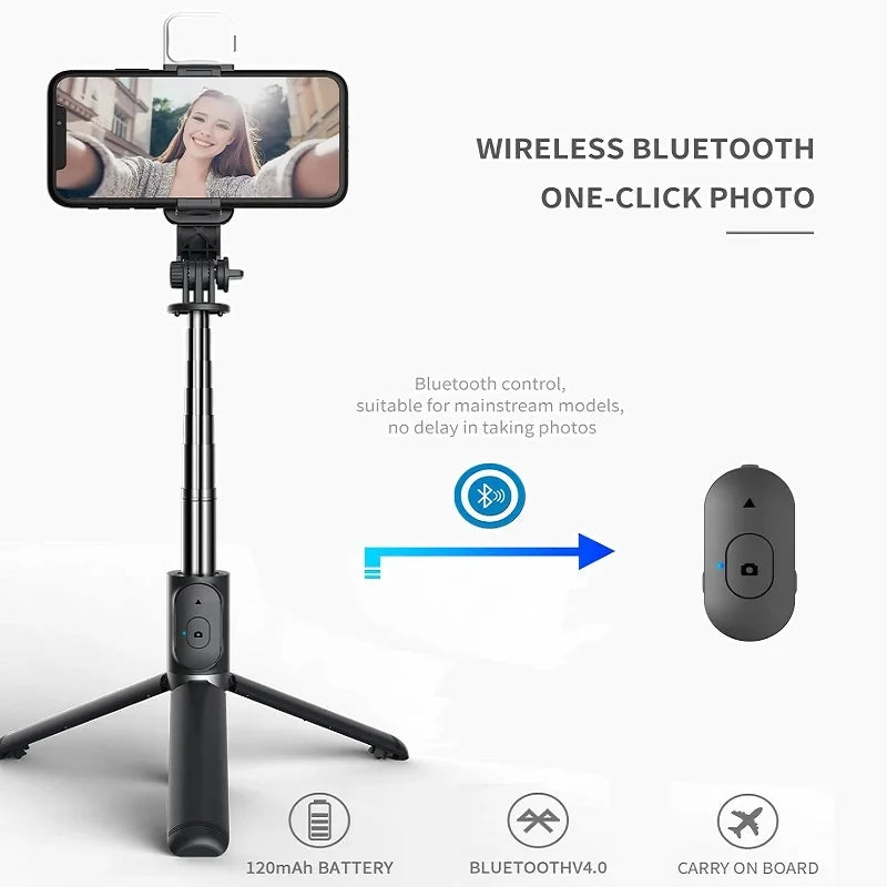 Xiaomi Selfie Stick 1m with Wireless Bluetooth LED Fill Light Extended Tripod with Remote Shutter for Android IOS Cellphone