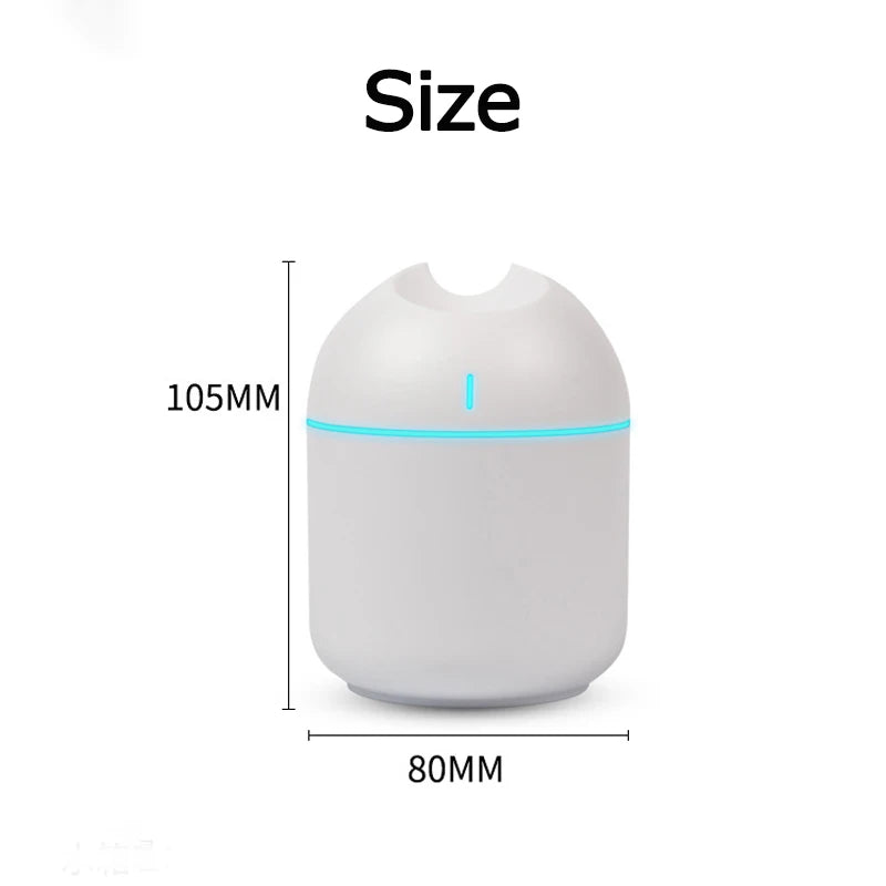 250ML Mini Air Humidifier Essential Oil Diffuser USB LED Lamp For Home Office Car Aroma Diffuser Anion Mist Maker Car Purifier