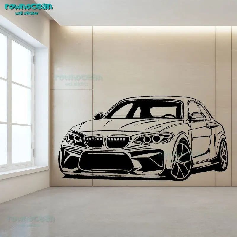 Sports Car Silhouette Vinyl Wall Sticker Home Decor Living Room Garage Decoration Auto Services Decals Removable Wallpaper AC19