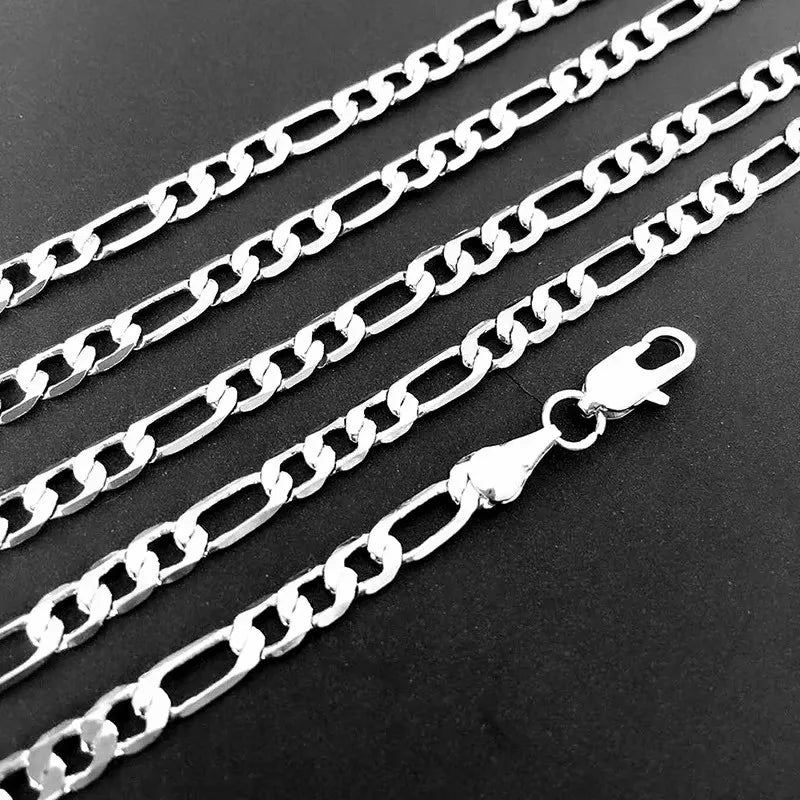 Wholesale 925 Sterling Silver Necklace 2-12mm Width 40-75cm Long Chain Lobster Clasp Men and Women Engagement Jewelry