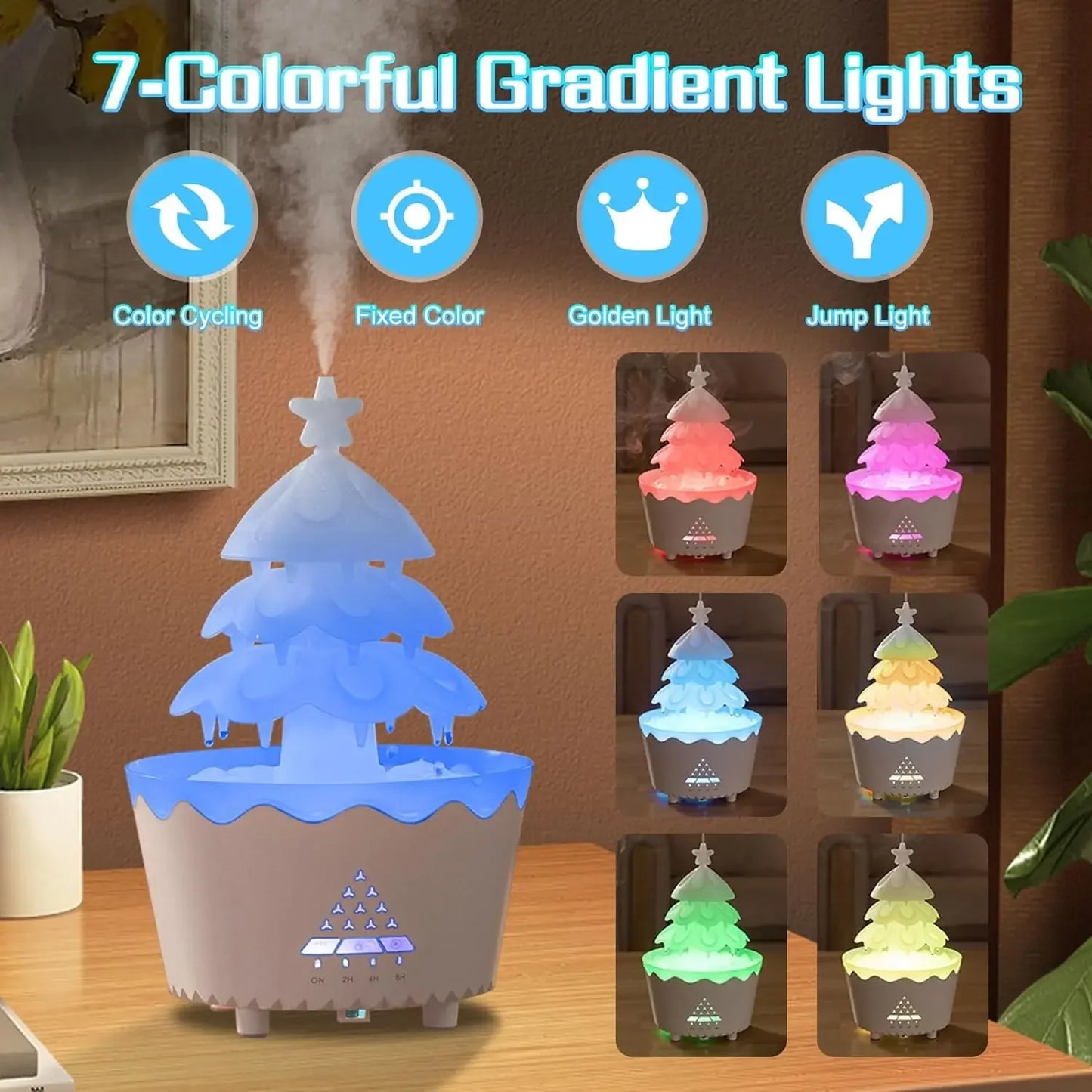 Rain Cloud Aromatherapy Diffuser Ultrasonic Air Humidifier Soothing Water Drops Sound Essential Oil Aroma Diffuser with LED Lamp