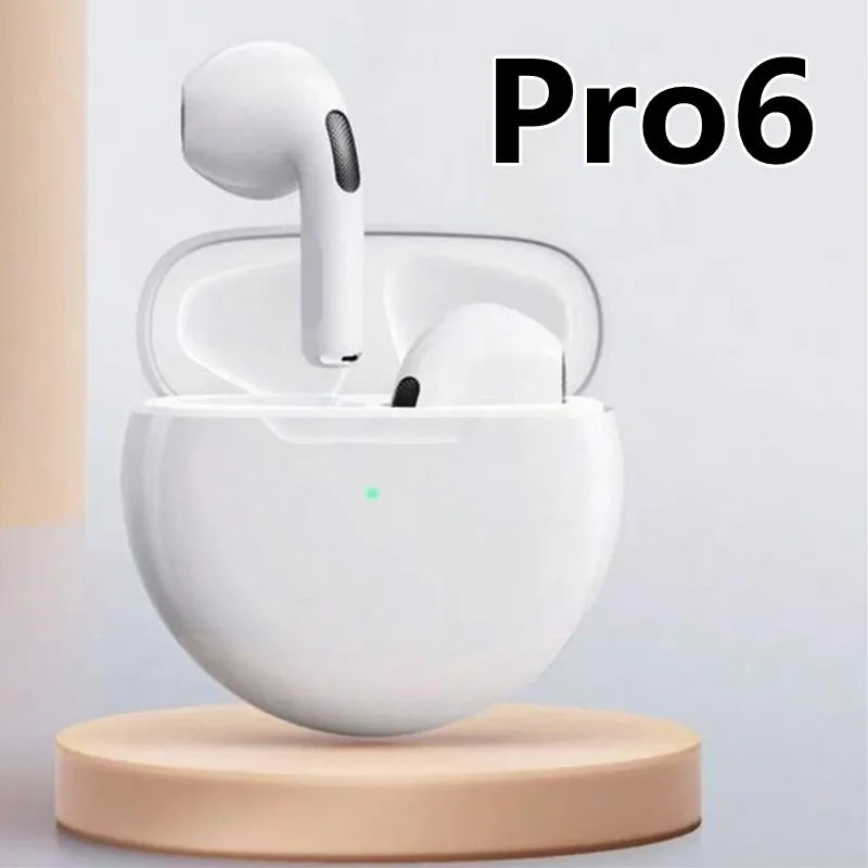 Pro 6 TWS Bluetooth Earphones for iPhone Wireless Bluetooth Headset Noise Cancelling Earbuds with Mic Pro6 Wireless Headphones