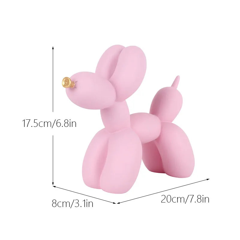 NORTHEUINS  Nordic Balloon Dog Figurines for Interior Resin Doggy Home Entrance Living Room Desktop Decoration Accessories Gifts