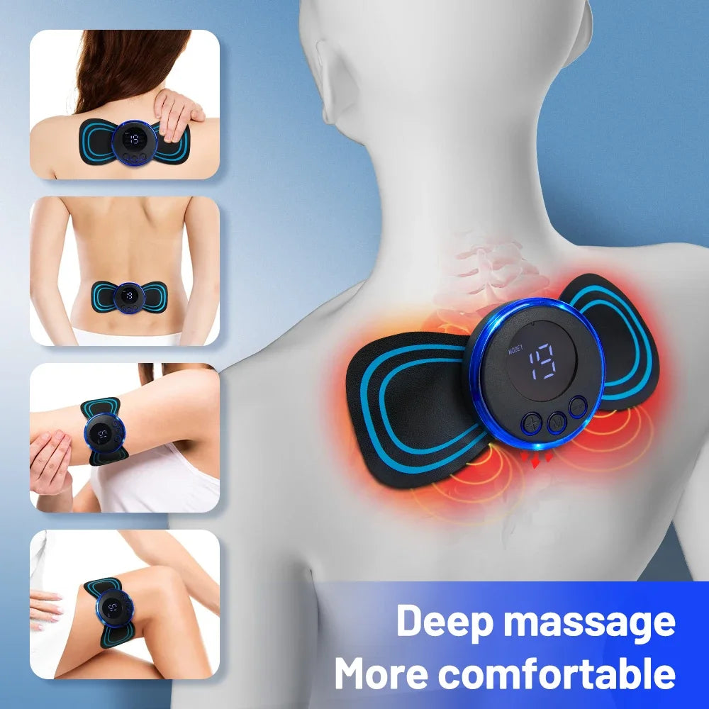 EMS Neck Massager Electric Cervical Muscle Pain Relief Shoulder Relaxation Massage Patch Mini Neck Massager Patch