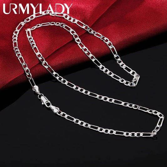 40-75cm 925 sterling Silver 16-30 Inches fine 4MM chain Necklaces for women fashion party wedding Jewelry Christmas gifts