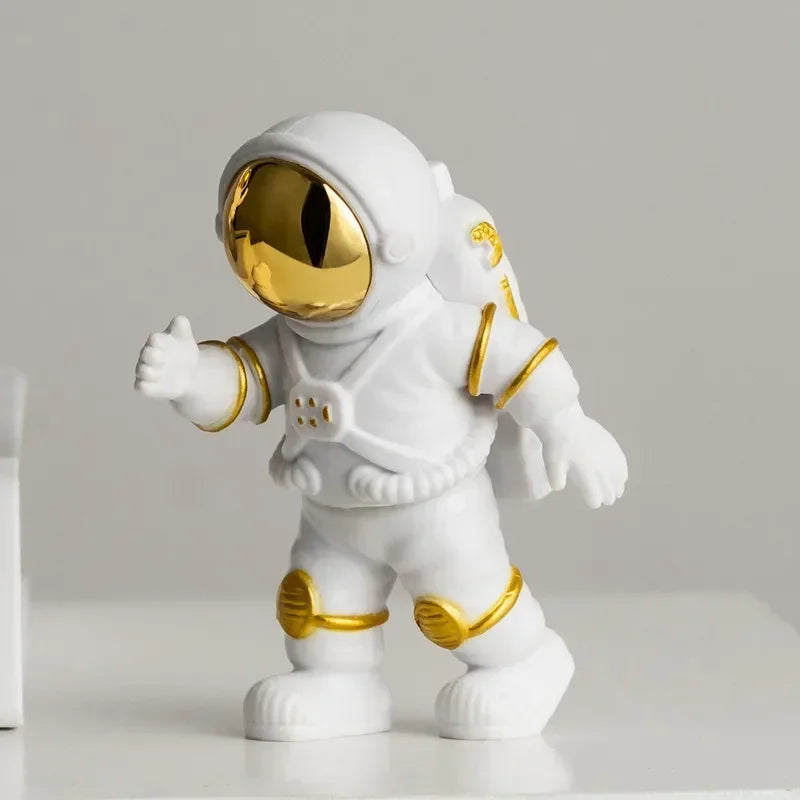 New Resin Astronaut Statue Ornament Spaceman Sculpture Desktop Home Decoration Astronaut Model Car Decoration Creative Kid Gift